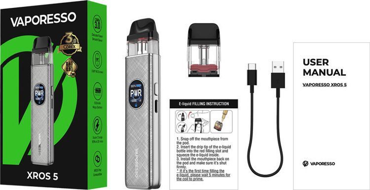 POD-система Vaporesso XROS 5 - Grey Silk POD-VAP-XR5-GSL фото