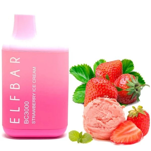 Одноразка ELF BAR BC3000 - Strawberry Ice Cream (Полуничне Морозиво) OD-ELF-BC3000-SIC фото